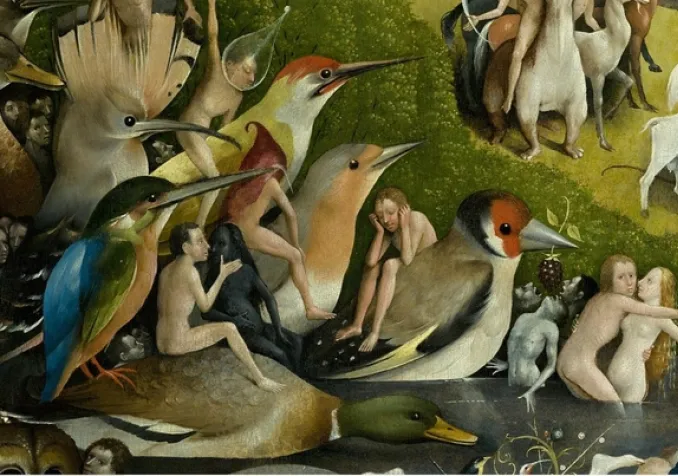 Jérôme Bosch. Détail du Jardin des délices.