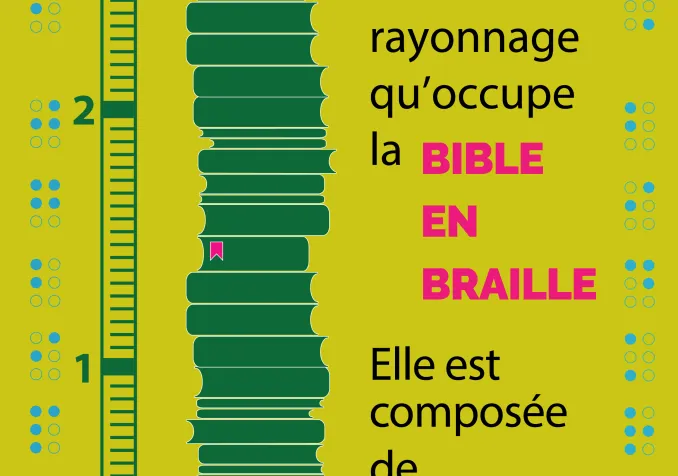 3 mètres, c'est la hauteur de rayonnage qu'occupe la Bible en braille