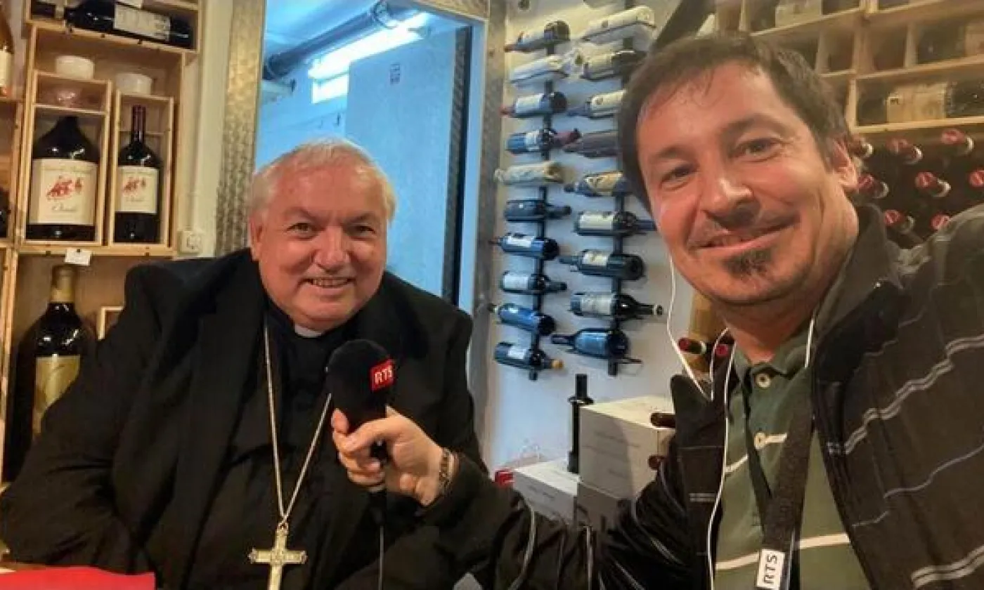 Le cardinal Aveline et Grégory Roth