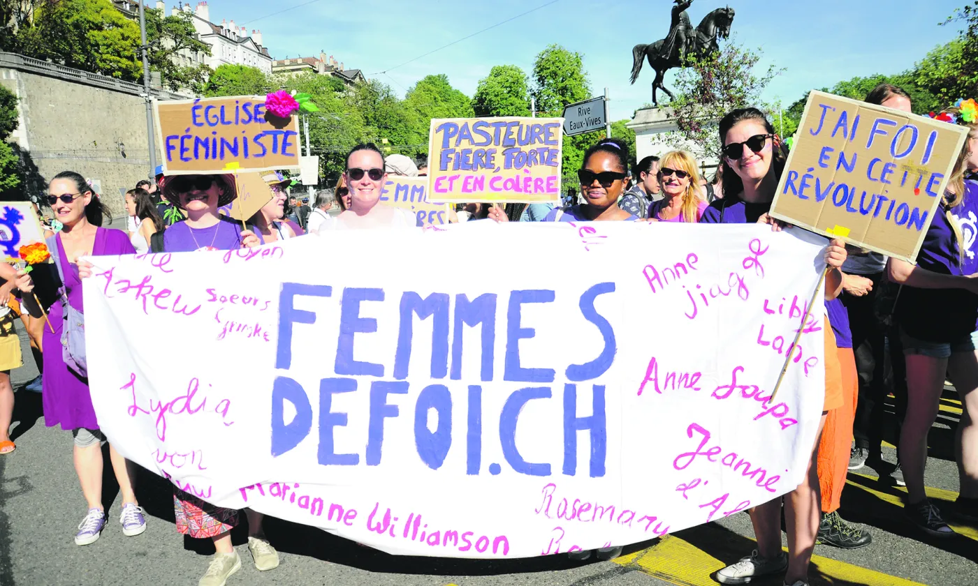 boisUne action menée durant la grève féministe de 2022 à Genève.