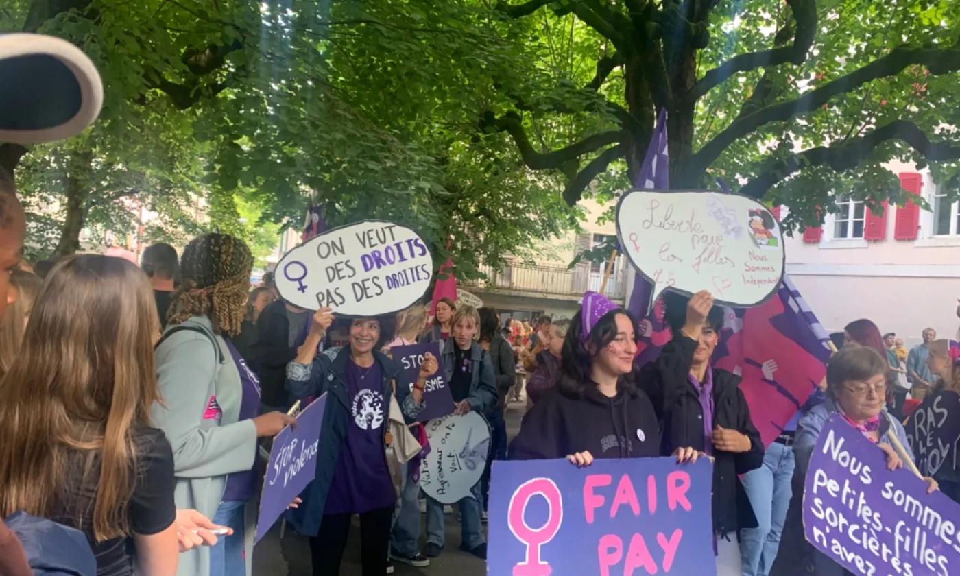Les jeunes du Par8 se sont mobilisés le 14 juin à l’occasion de la Grève des femmes. © Quentin Jeanneret