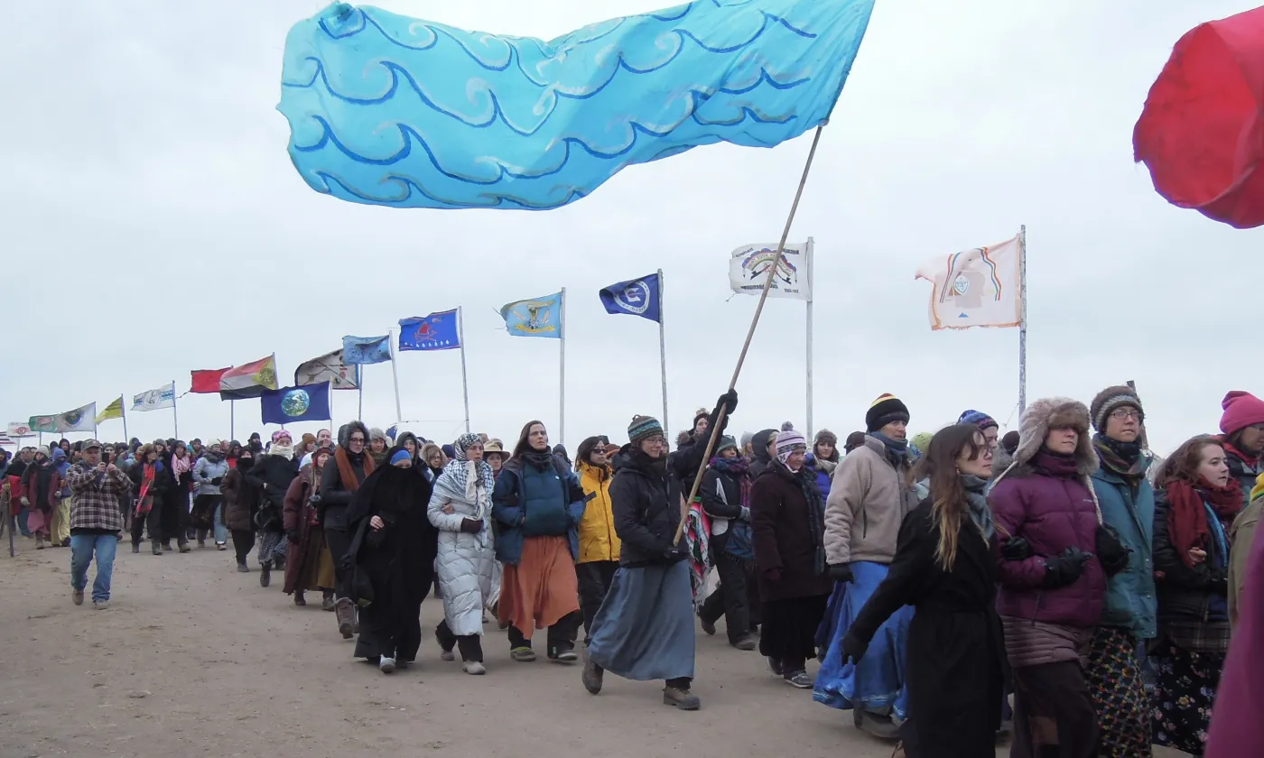 Photo d'une marche de solidarité avec les populations indigènes au Canada prise par une membre de Christian Peacemaker Teams